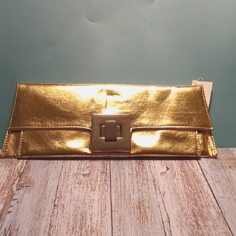 Gold Mettalic Clutch Bag